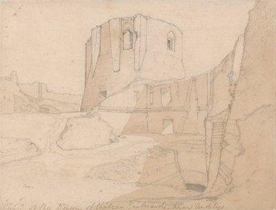 View of the Donjon of Chateau Gaillard, near Andelys, Normandy by John Sell Cotman